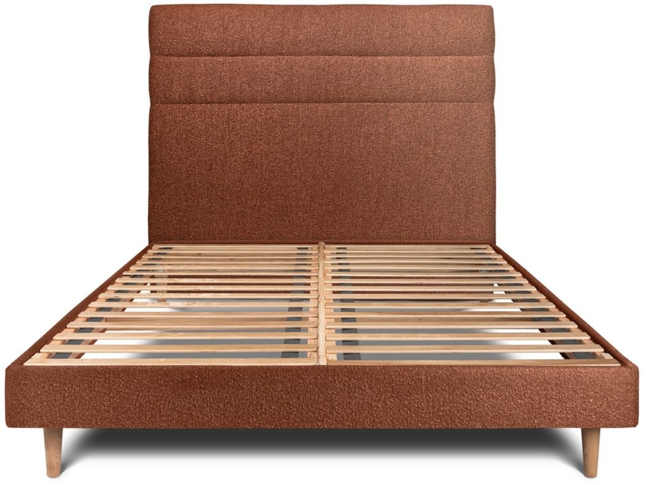 Bett mit gefüttertem Kopfteil – Bouclé-Stoff - 140 x 190 cm Bild 1