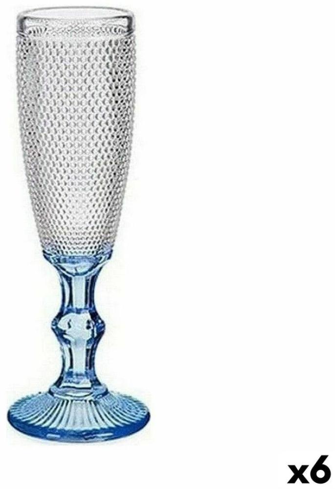 Champagnerglas Punkte Blau Durchsichtig Glas 6 Stück (180 Ml) Bild 1