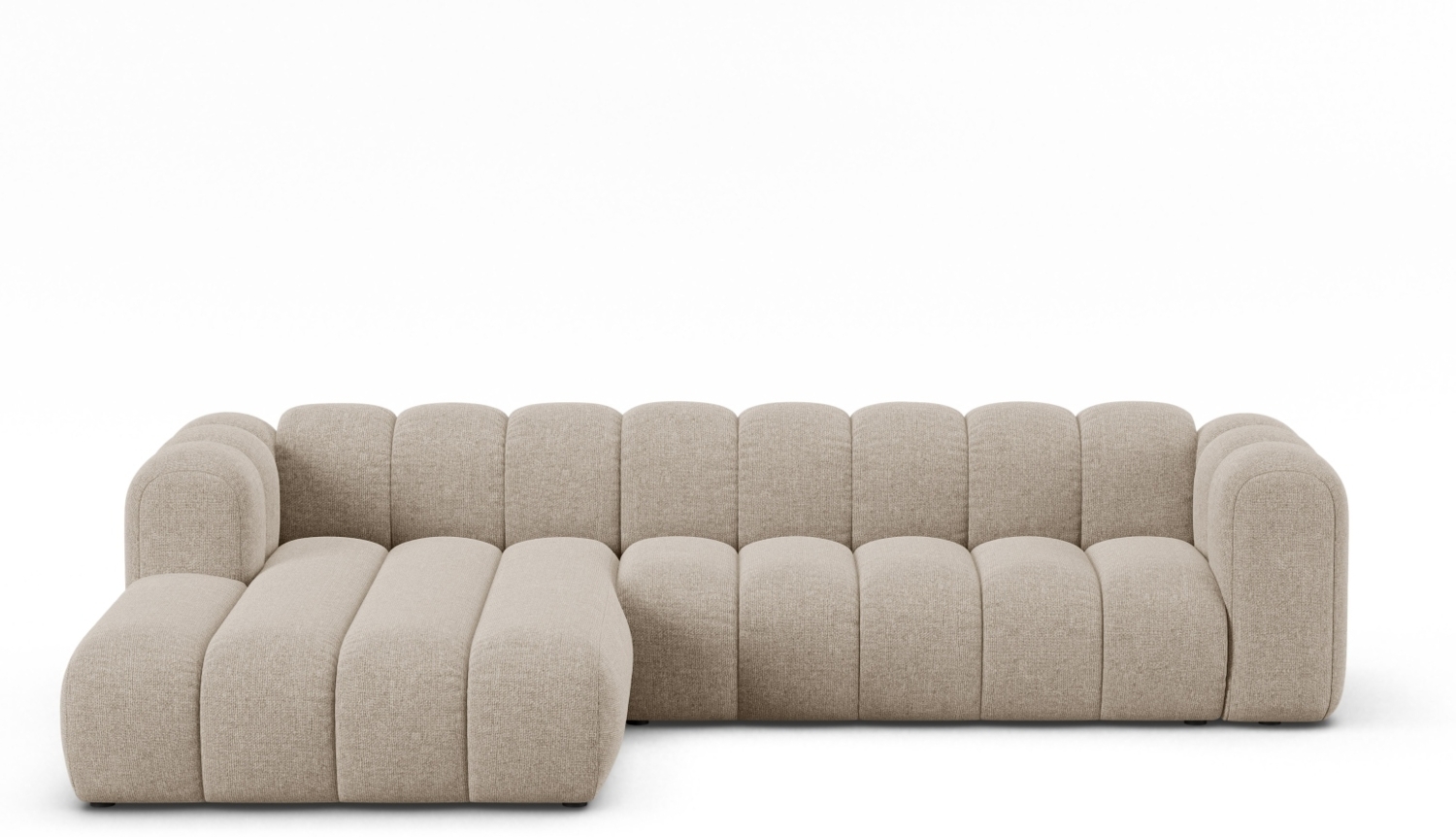 Micadoni Modulares Ecksofa Lupine 4-Sitzer Links Chenille Eden Dunkelbeige Bild 1