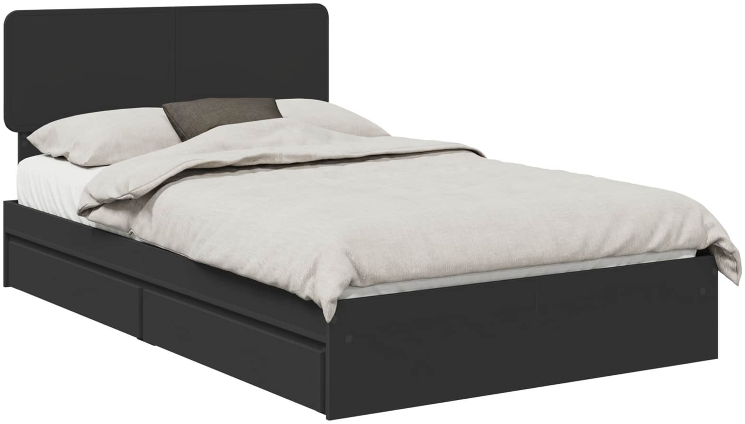 vidaXL Aufbewahrungsbett Schwarz 135x190 cm Holzwerkstoff 3412284 Bild 1