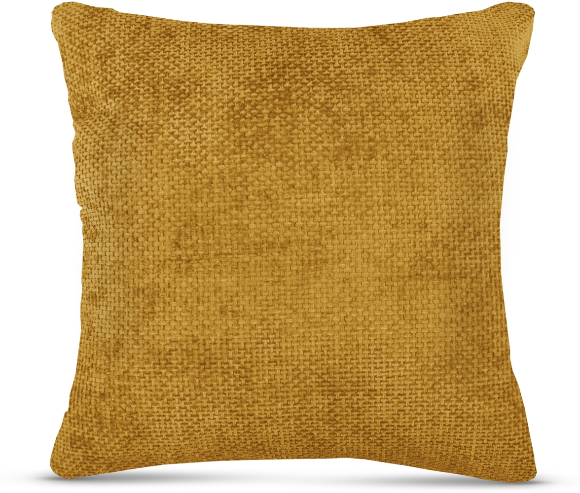 Bestlivings Kissenhülle Chenille Cross 60 cm x 60 cm 4 Farben, weicher Kissenbezug mit Reißverschluss, schlichter Bezug für Wohn- oder Schlafzimmer Senf Bild 1