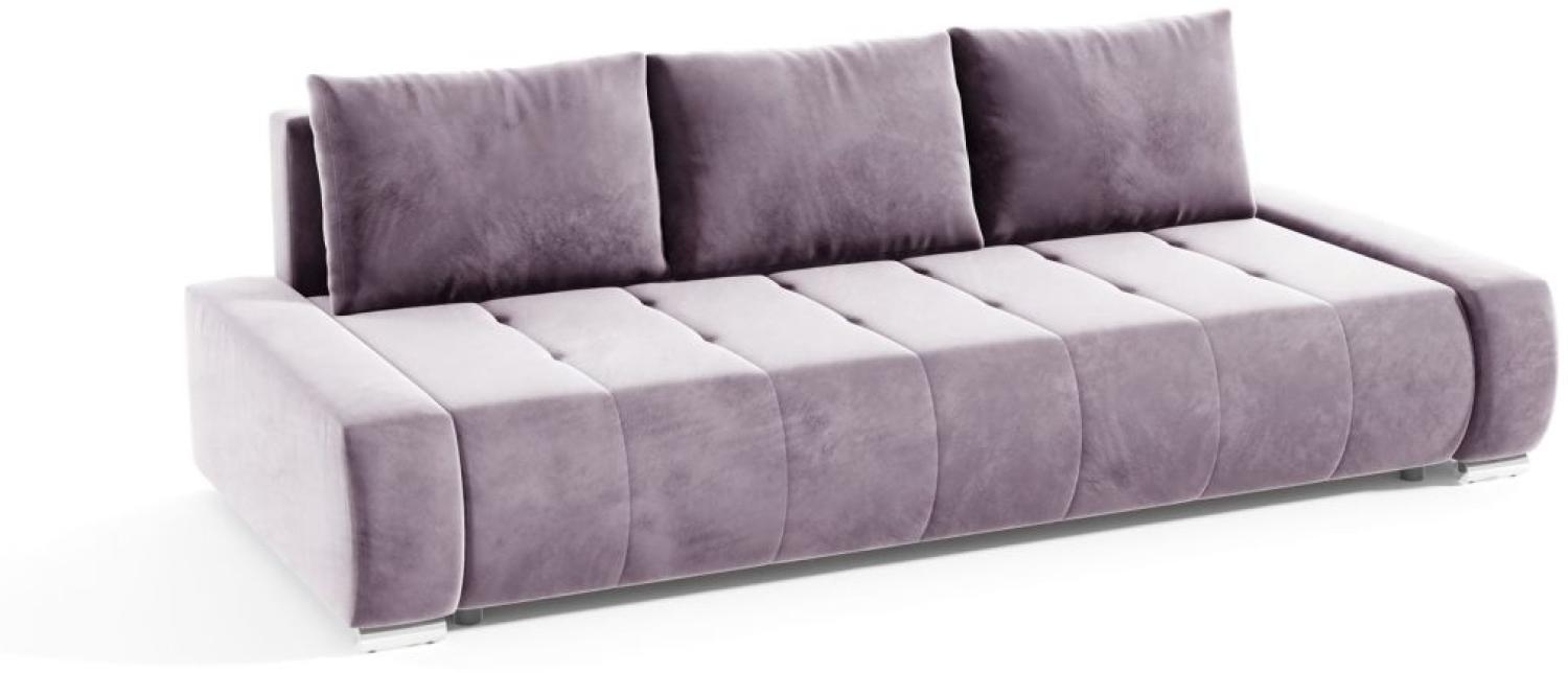 Sofa 3-Sitzer mit Schlaffunktion VOGAR Stoff Monolith Lila Bild 1