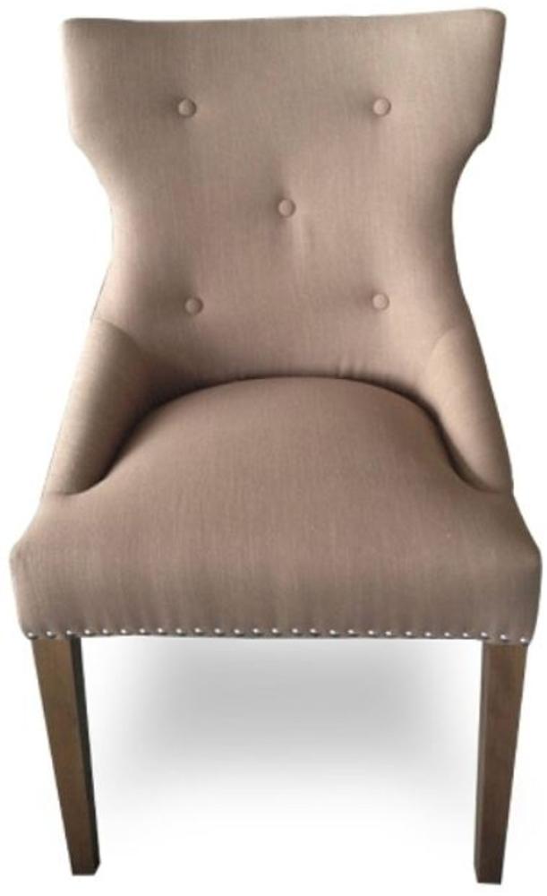 Casa Padrino Luxus Esszimmerstuhl Taupe / Braun 59 x 65 x H. 98 cm - Esszimmermöbel Bild 1