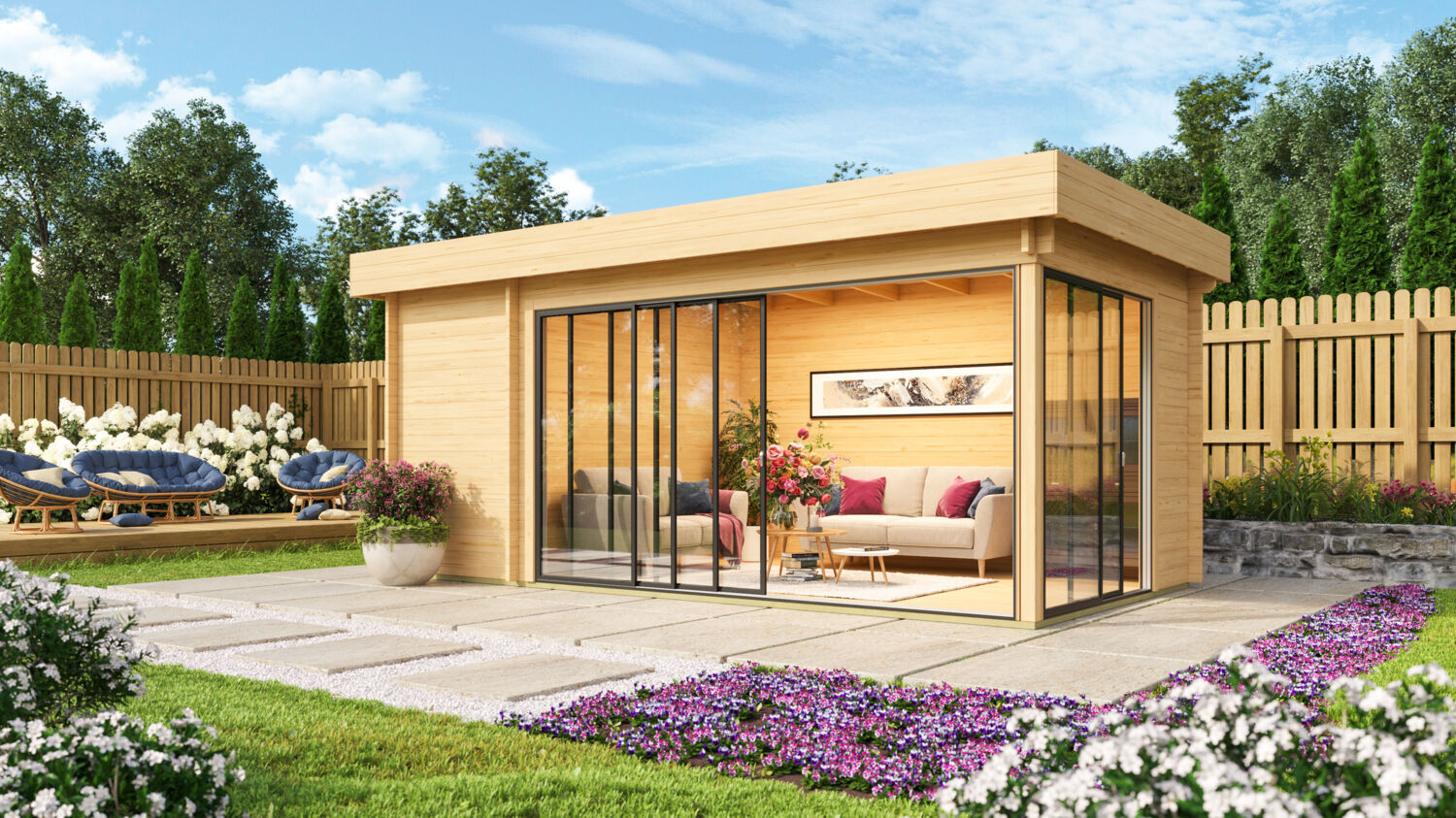 Fjordholz Gartenhaus Alu Concept 44 C Bild 1