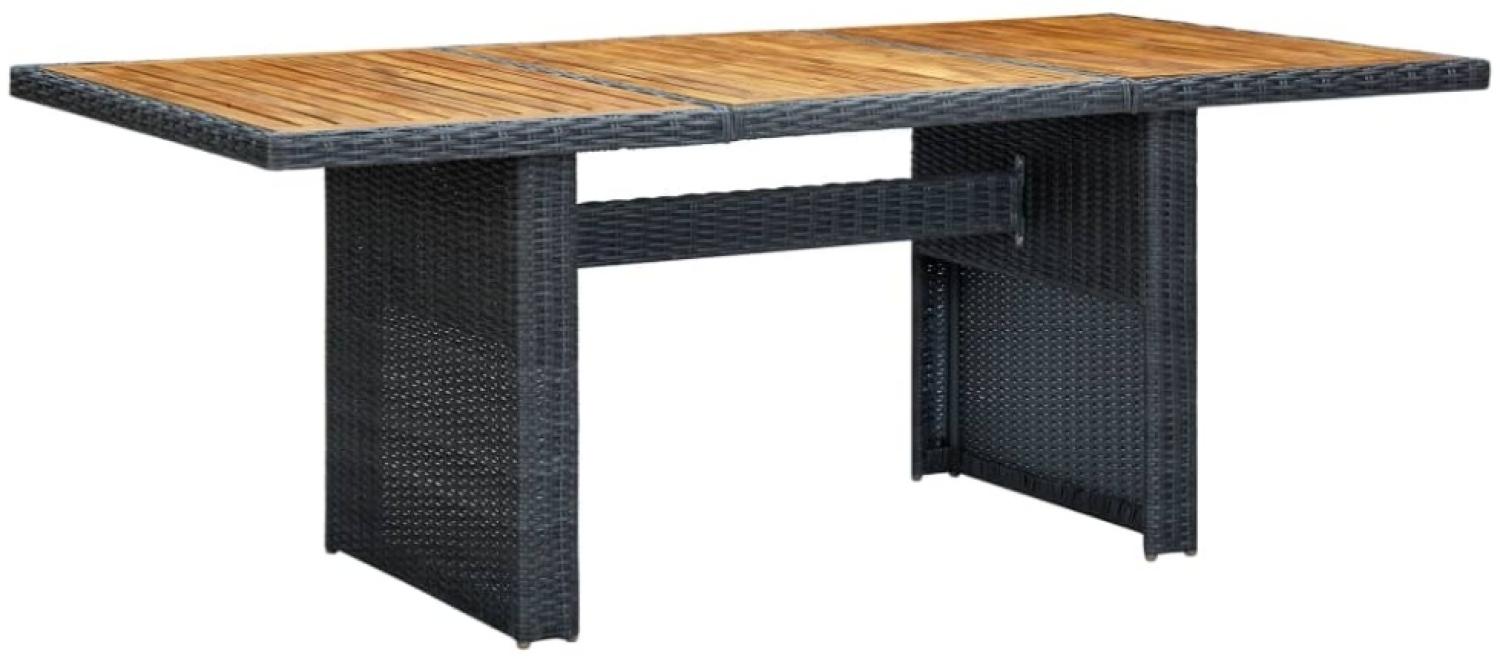 vidaXL Gartentisch Dunkelgrau Poly Rattan und Akazie Massivholz 313310 Bild 1