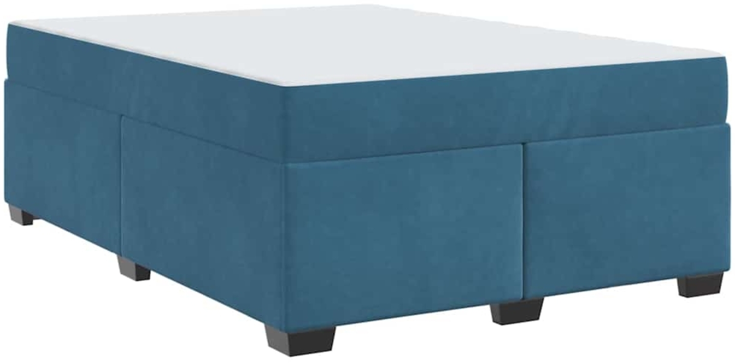 vidaXL Bettrahmen mit Matratze Dunkelblau 160 x 200 cm Stoff 3399300 Bild 1