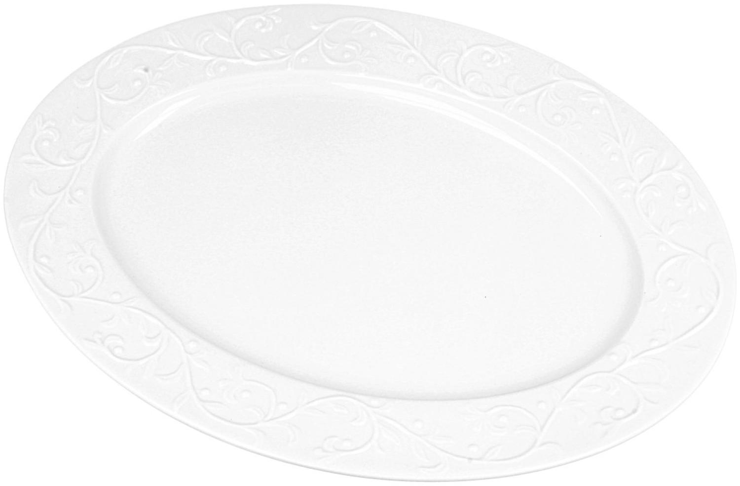 DUO WHITE Servierplatte 35 cm HEMINGWAY New Bone China Porzellan Bild 1