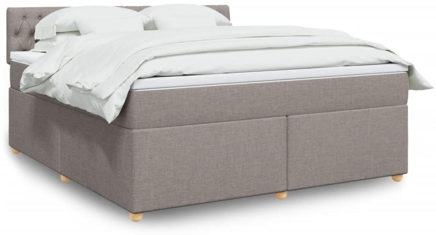 vidaXL Boxspringbett mit Matratze Taupe 180x200 cm Stoff 3286770 Bild 1