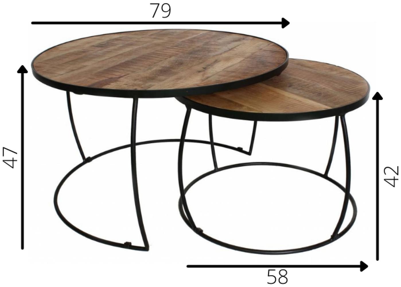 Livin24 Couchtisch Set Jinx Mangoholz (2er Set) Bild 1