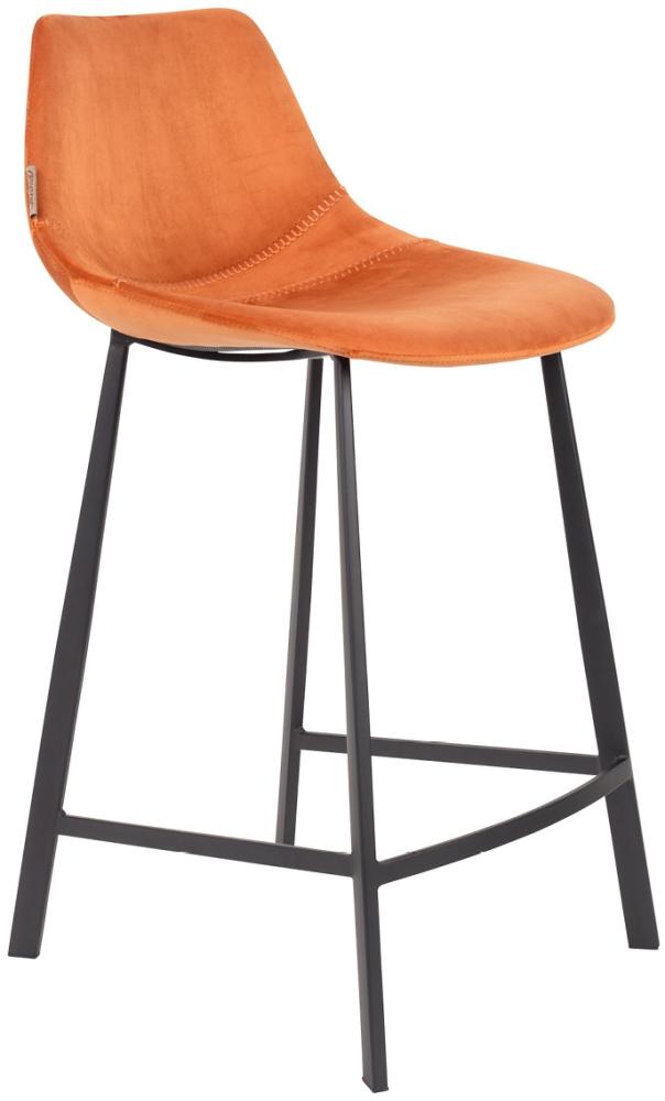 Tresenhocker FRANKY VELVET Samt Orange von DutchBone Bild 1