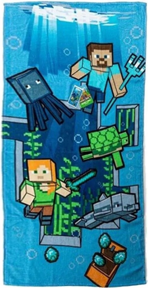 Minecraft Badetuch Minecraft Dive Badetuch, Strandtuch 70x140cm 100% Baumwolle, 100% Baumwolle (1-St) Bild 1
