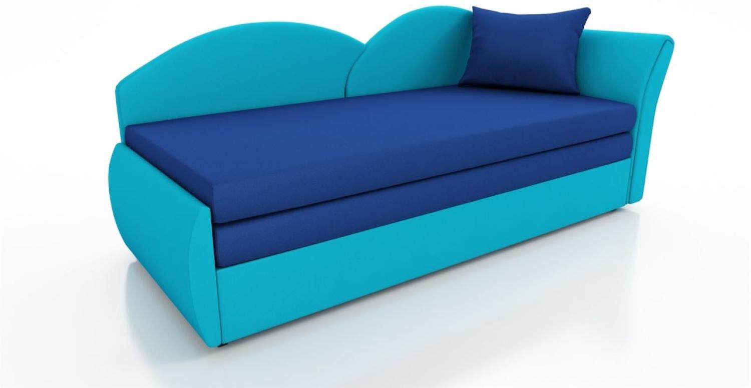 Sofa Schlafsofa inklusive Bettkasten ALINA / L- Stoff Alova Türkis / Blau Bild 1