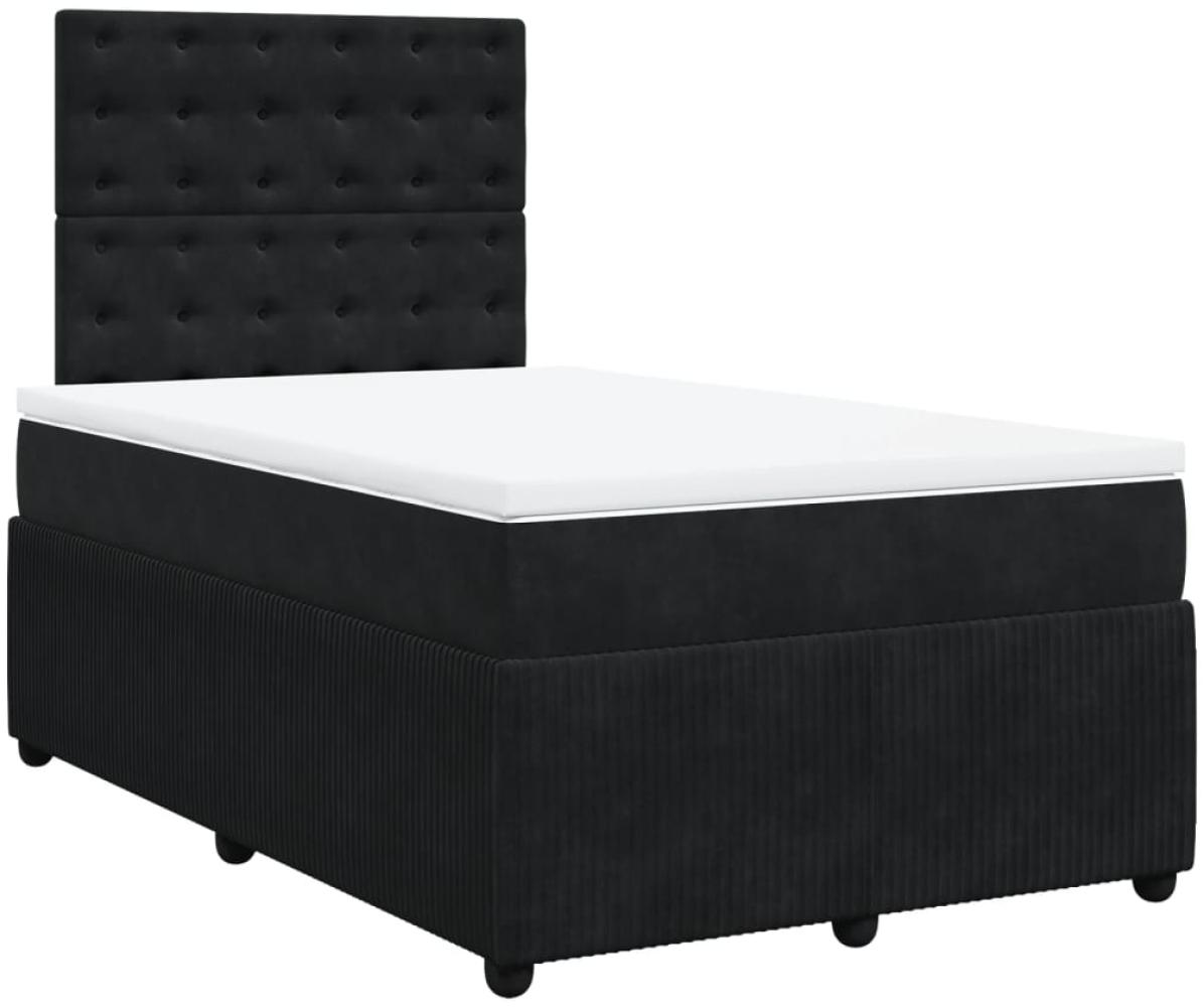 vidaXL Boxspringbett mit Matratze Schwarz 120x200 cm Samt 3292324 Bild 1