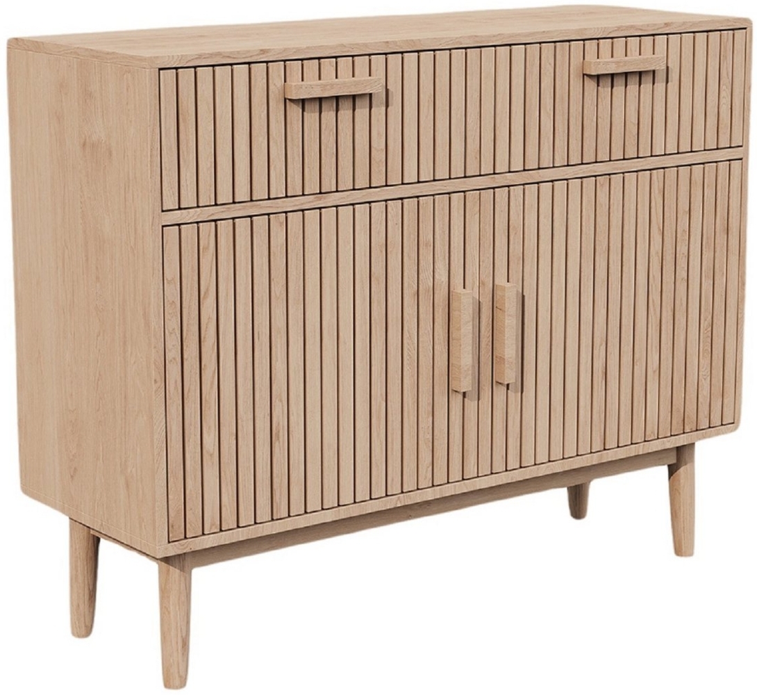 FUROKOY Sideboard Kommode Küchenschrank, Holzbeine (Buffetschrank mit 2 Türen und 2 Stauraum Schubladen), für Schlafzimmer, Wohnzimmer, Flur, 100 x 35 x 80 cm Bild 1