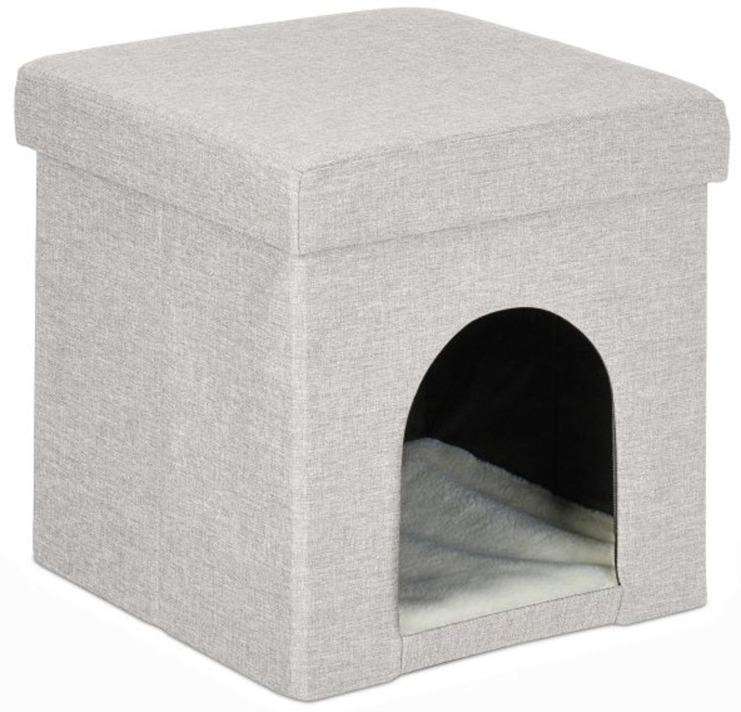 Relaxdays Katzenhöhle faltbar beige, 38,5 x 37 x 37 cm Bild 1