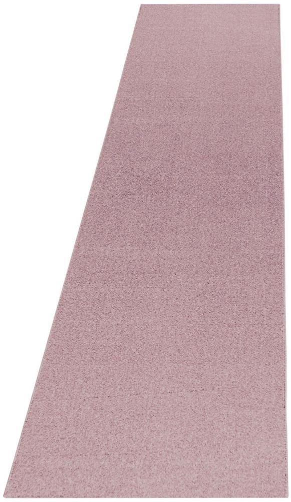 Kurzflor Teppich Roberto Läufer - 80x250 cm - Rosa Bild 1