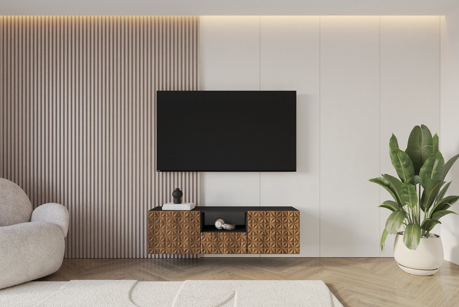 ALTDECOR Lowboard VIRA (1 St, TV-Schrank, TV Möbel, TV Cabinet, Fernsehtisch hängend 140cm), Fernseher schrank, TV Kommode, TV Tisch, TV Sideboard, TV Boar Bild 1