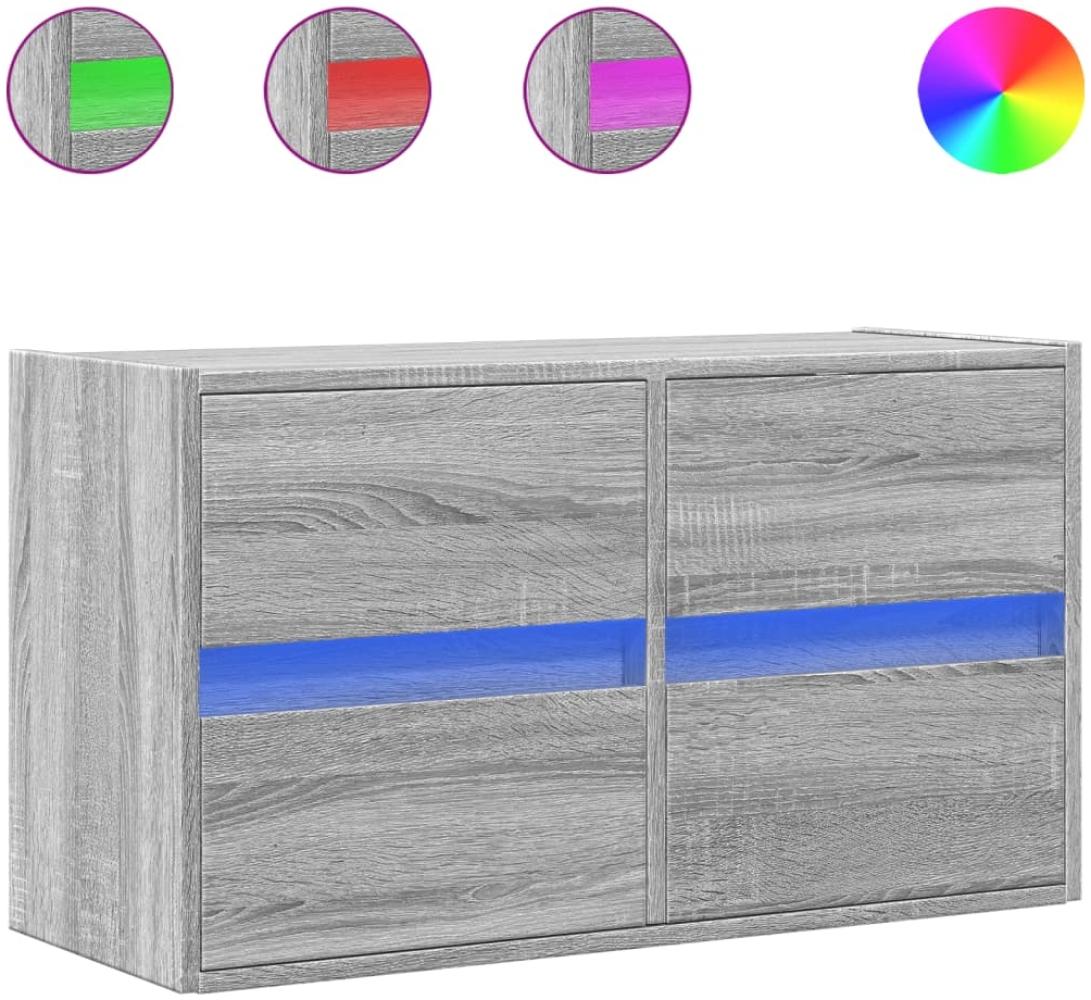 vidaXL TV-Wandschrank mit LED-Beleuchtung Grau Sonoma 80x31x45 cm 852290 Bild 1