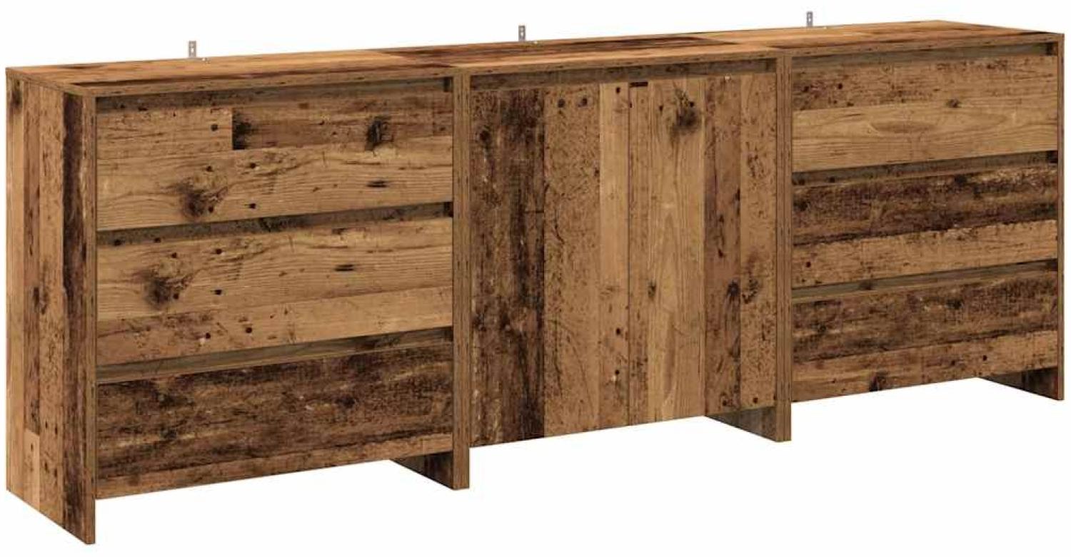 vidaXL 3-tlg. Sideboard Altholz-Optik Holzwerkstoff 3329179 Bild 1