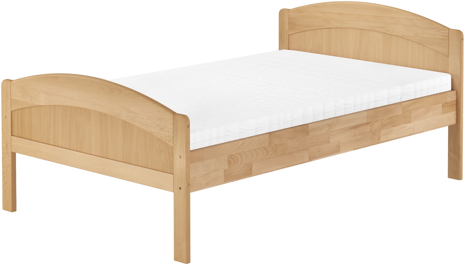 Überlanges Seniorenbett in zeitlosem Stil Buche natur 120x220 Zubehör wählbar V-60.75-12-220Rollrost und Matratze inkl. Bild 1