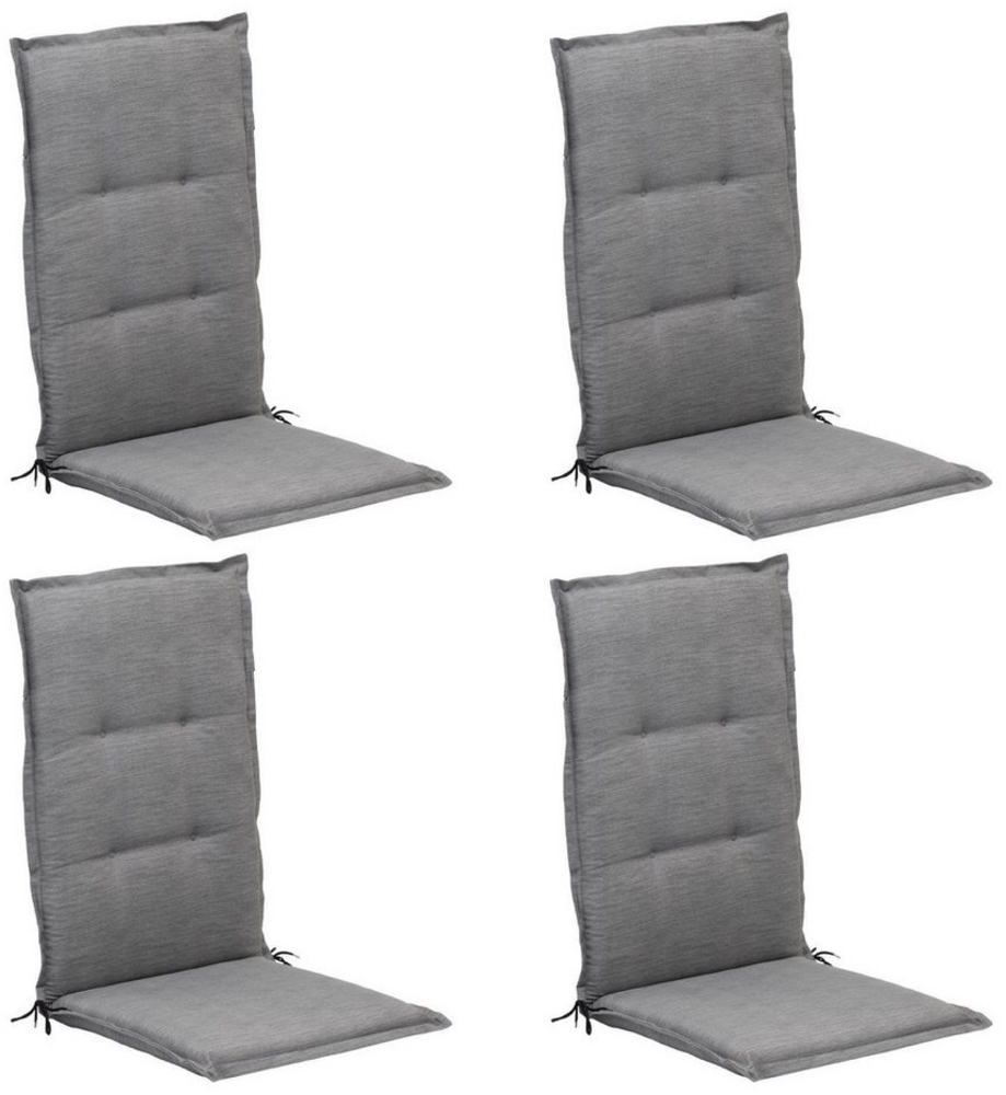 GO-DE Hochlehnerauflage VITOR, B 50 x L 120 cm, Hellgrau, Uni, (Set, 4 St), für Hochlehner-Stühle Bild 1