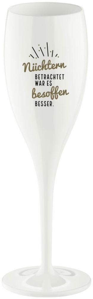 Koziol Superglas Cheers No. 1 Nüchtern Betrachtet, Sektglas, Champagnerglas, Kunststoff, Cotton White, 100 ml, 4044525 Bild 1