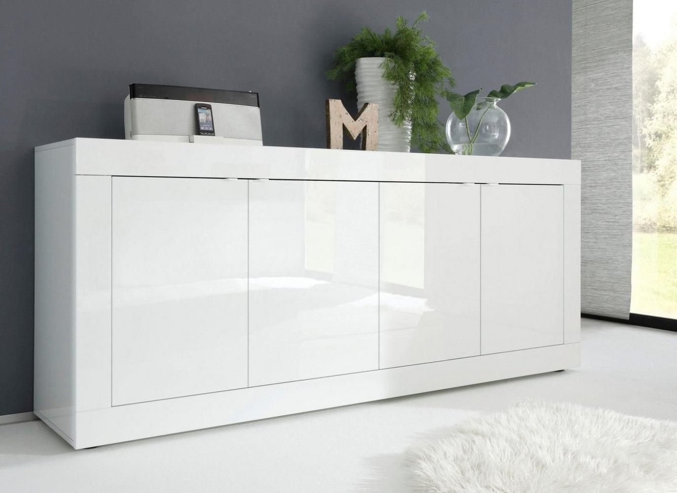 Sideboard 'BASIC', weiß Hochglanz lack, 207 cm Bild 1