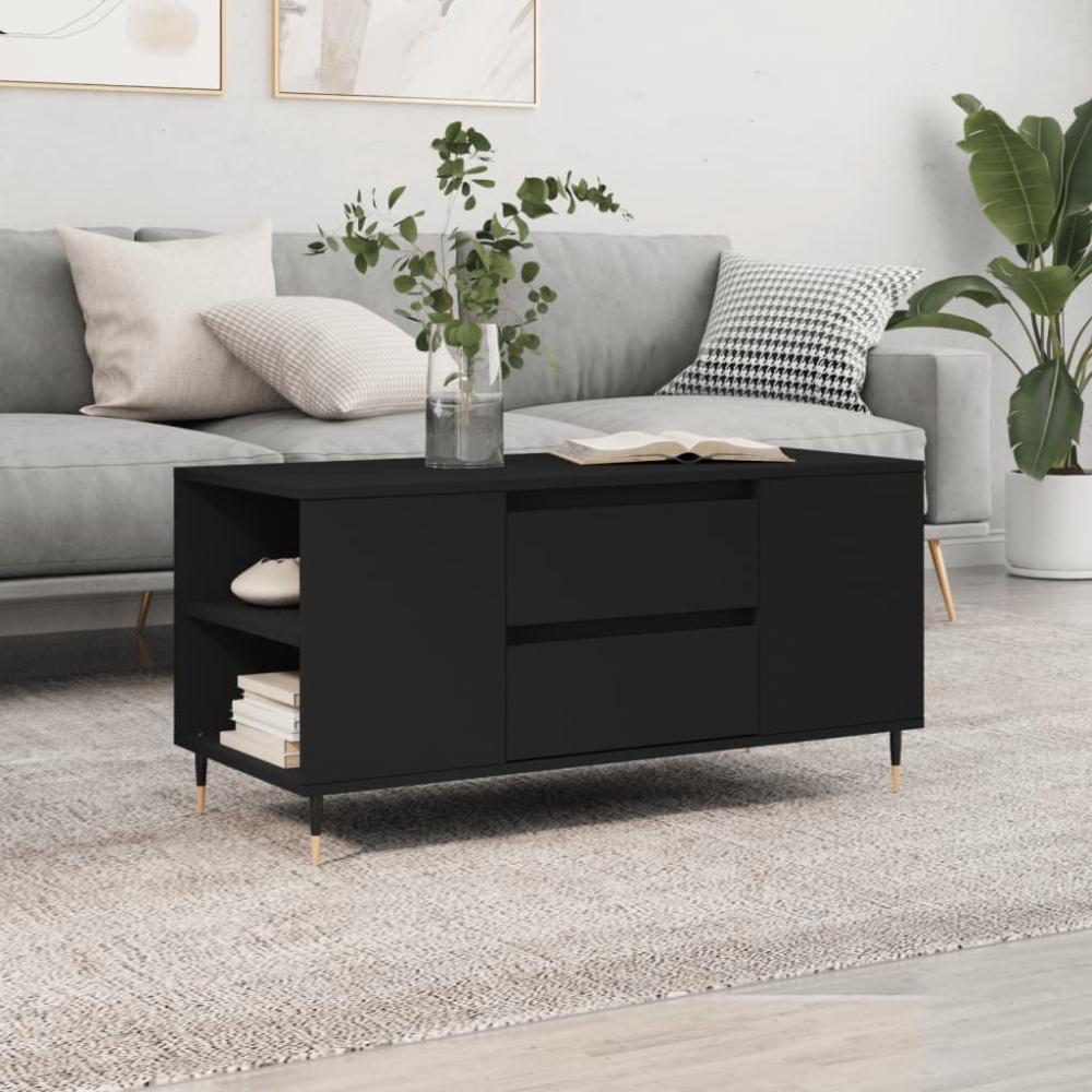 vidaXL Couchtisch Schwarz 102x44,5x50 cm Holzwerkstoff 830989 Bild 1