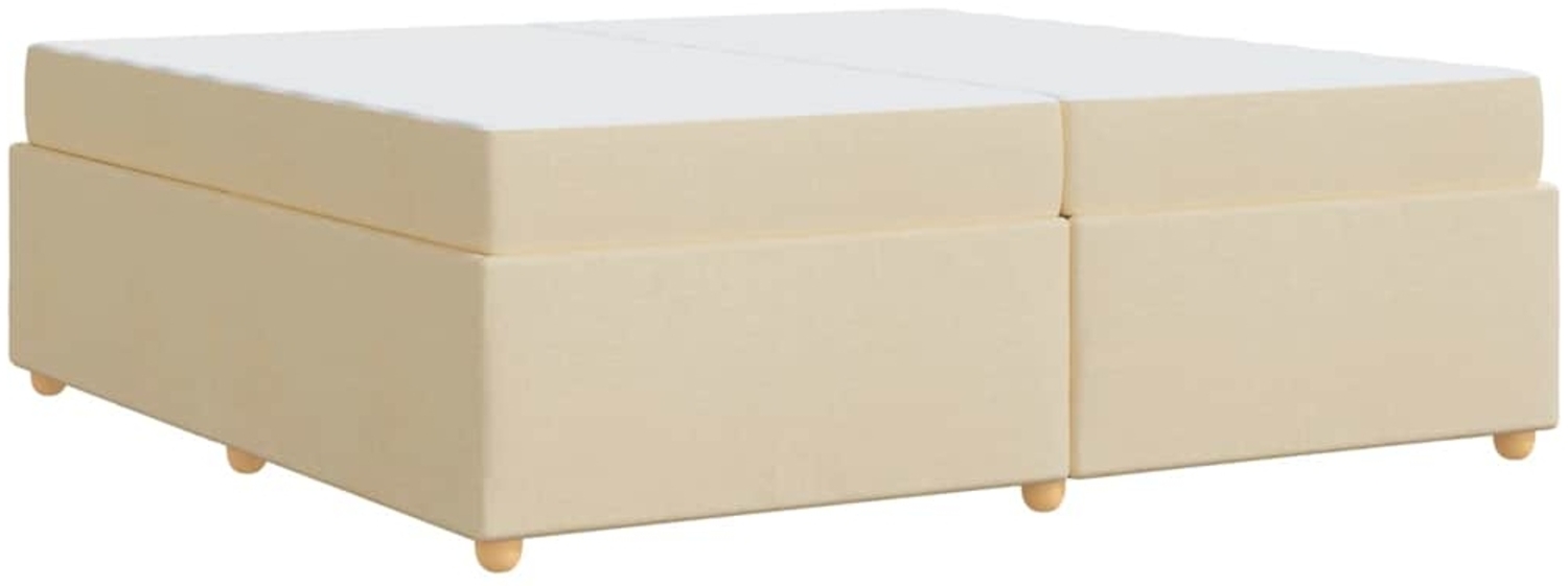 vidaXL Bettrahmen mit Matratze Creme 200 x 200 cm Stoff 3399382 Bild 1