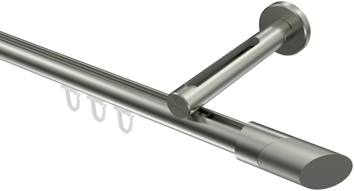 Innenlauf-Gardinenstangen-Set Siteno Verano 360 cm (geteilt in 2 x 180 cm), 1-läufig, 20 mm Ø Edelstahl-Optik Bild 1