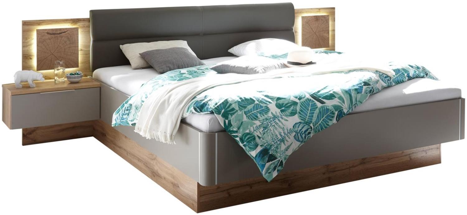 Bett >Constantin< in Wildeiche / Basaltgrau - 305. x 96 x 205 cm (BxHxT) Bild 1