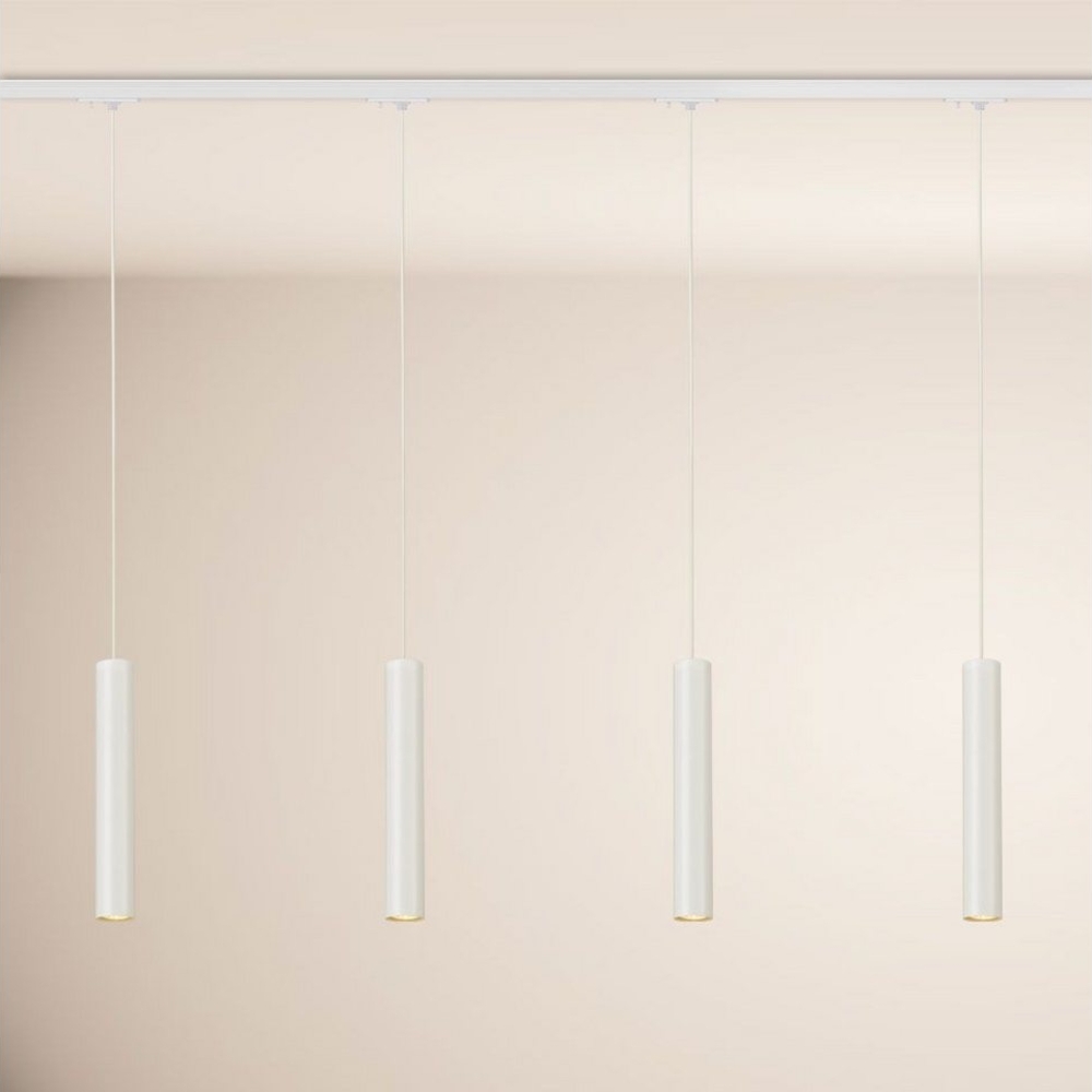 s.luce Crutch Hängeleuchte 1-Phasen-Schienensystem Mitteleinspeiser Weiß Bild 1