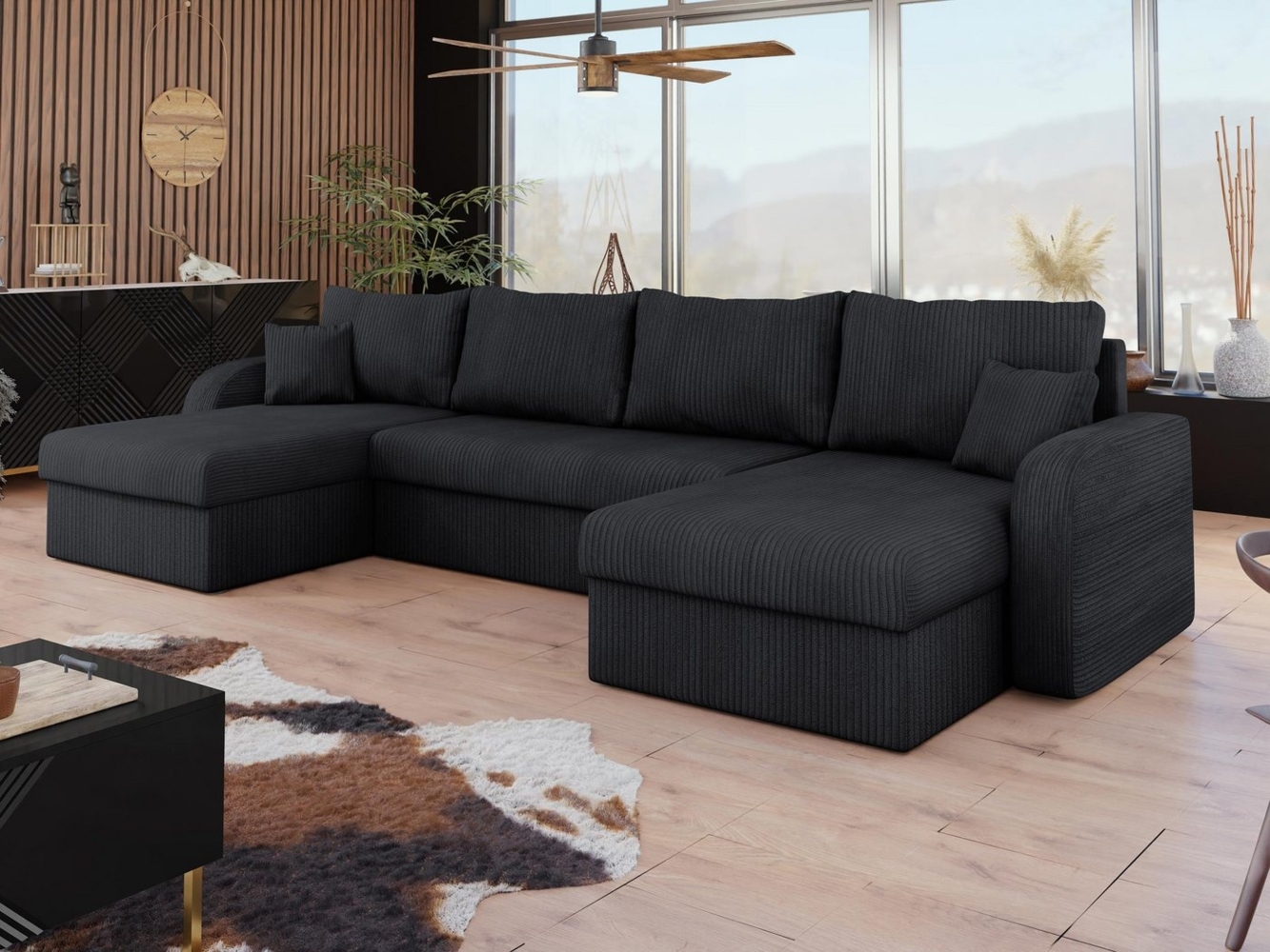 Ecksofa Kristofer U Cord (Farbe: Poso 135) Bild 1