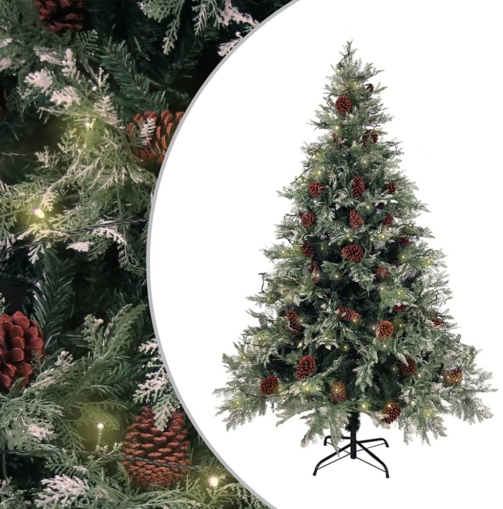 vidaXL Weihnachtsbaum mit Beleuchtung und Kiefernzapfen 150 cm PVC&PE 3094564 Bild 1