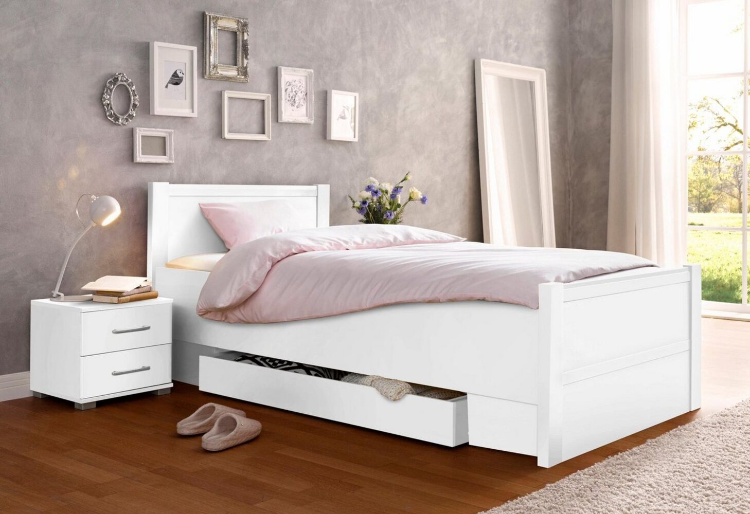 priess Bett Husum Schlafzimmer Jugendzimmer Rahmenbett, mit Komforthöhe verschiedene Ausführungen hochwertige Premium Qualität Bild 1