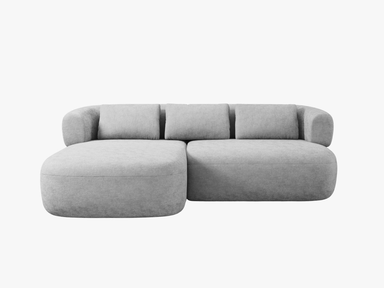 Micadoni 5-Sitzer Ecksofa Jenny Kleine Version Links Chenille Perfect Harmony Silber Bild 1