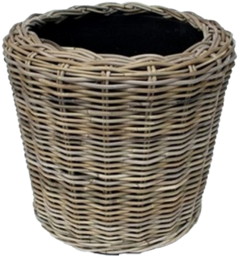 Van der Leeden Blumentopf Blumenkorb Blumentopf Pflanzkübel Rattan Weide Sylter Korb Drypot (1 St), 42x44 cm, Rattan, 23 L, Naturprodukt, incl. Kunststoffeimer Bild 1