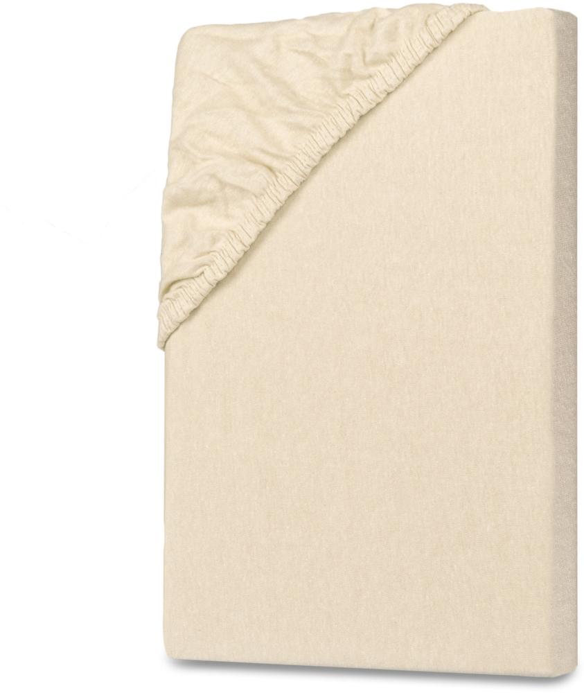 Jersey Spannbettlaken 140-160x200 cm Schnee-Creme Bild 1