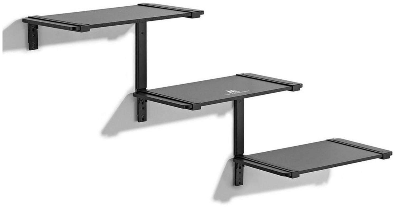 Maclean Wandregal MC-974, Modulares RTV-Wandregal dreifach 30 kg schwarz Bild 1