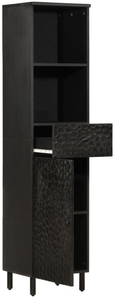 vidaXL Badschrank Schwarz 38x33x160 cm Massivholz Mango 356841 Bild 1