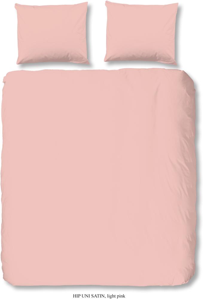 HIP Mako Satin Bettwäsche 2 teilig Bettbezug 135 x 200 cm Kopfkissenbezug 80 x 80 cm Uni Duvet Cover 0280. 76. 08 Light pink Bild 1