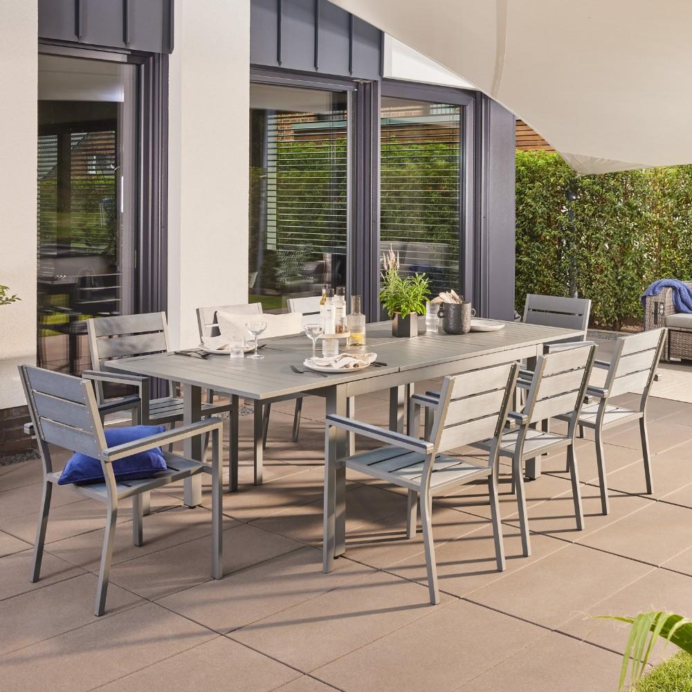 HOME DELUXE Garten-Sitzgruppe ausziehbar CASA MADERA - 160/240 x 100 cm 6 Stühle Bild 1