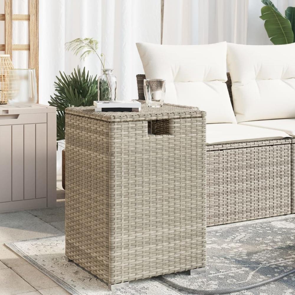 vidaXL Propan-Tank-Verstecktisch Hellgrau 40x40x60 cm Poly Rattan 366298 Bild 1