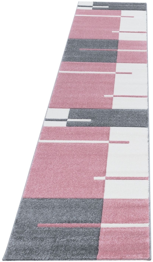 Kurzflor Teppich Hara Läufer - 80x300 cm - Pink Bild 1