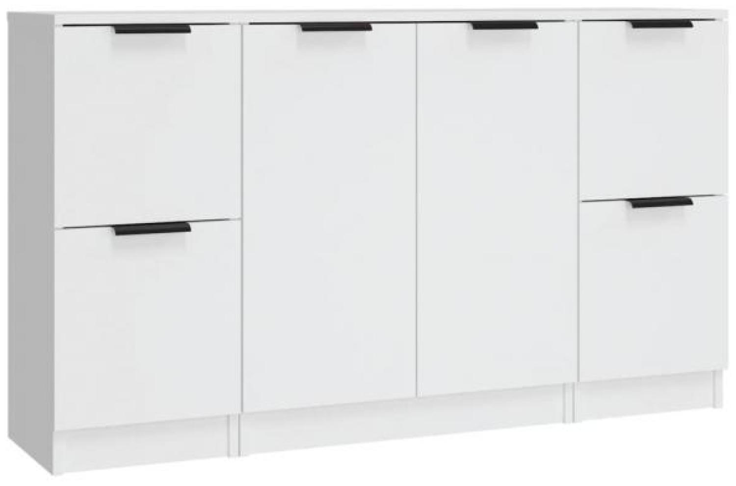 Sideboards 3 Stk. Hochglanz-Weiß Holzwerkstoff [3115844] Bild 1