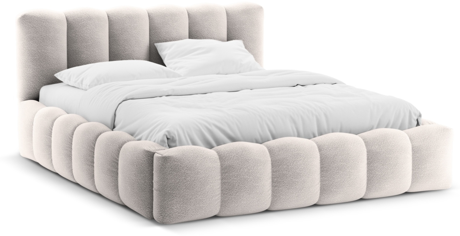 Micadoni Stauraumbett mit Kopfteil Lupine Boucle Baloo Hellgrau 200x200 Bild 1