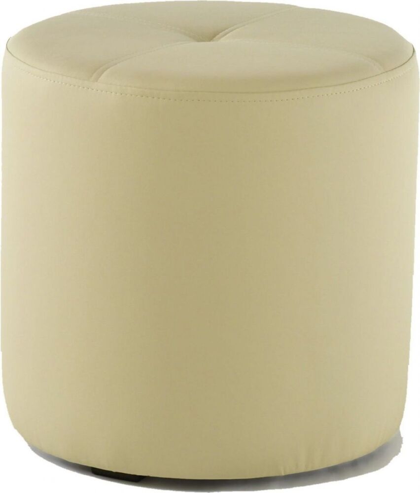 Rundhocker Sitzhocker Schminkhocker Hocker Sessel Kunstleder Creme 43x43 cm Bild 1