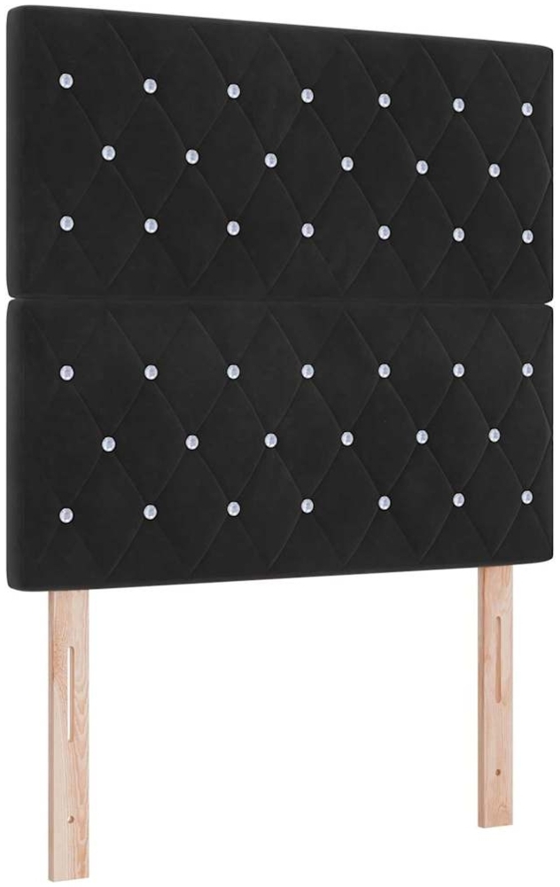 vidaXL LED Boxspringbett mit Matratze Schwarz 120 x 200 cm Stoff 3343240 Bild 1