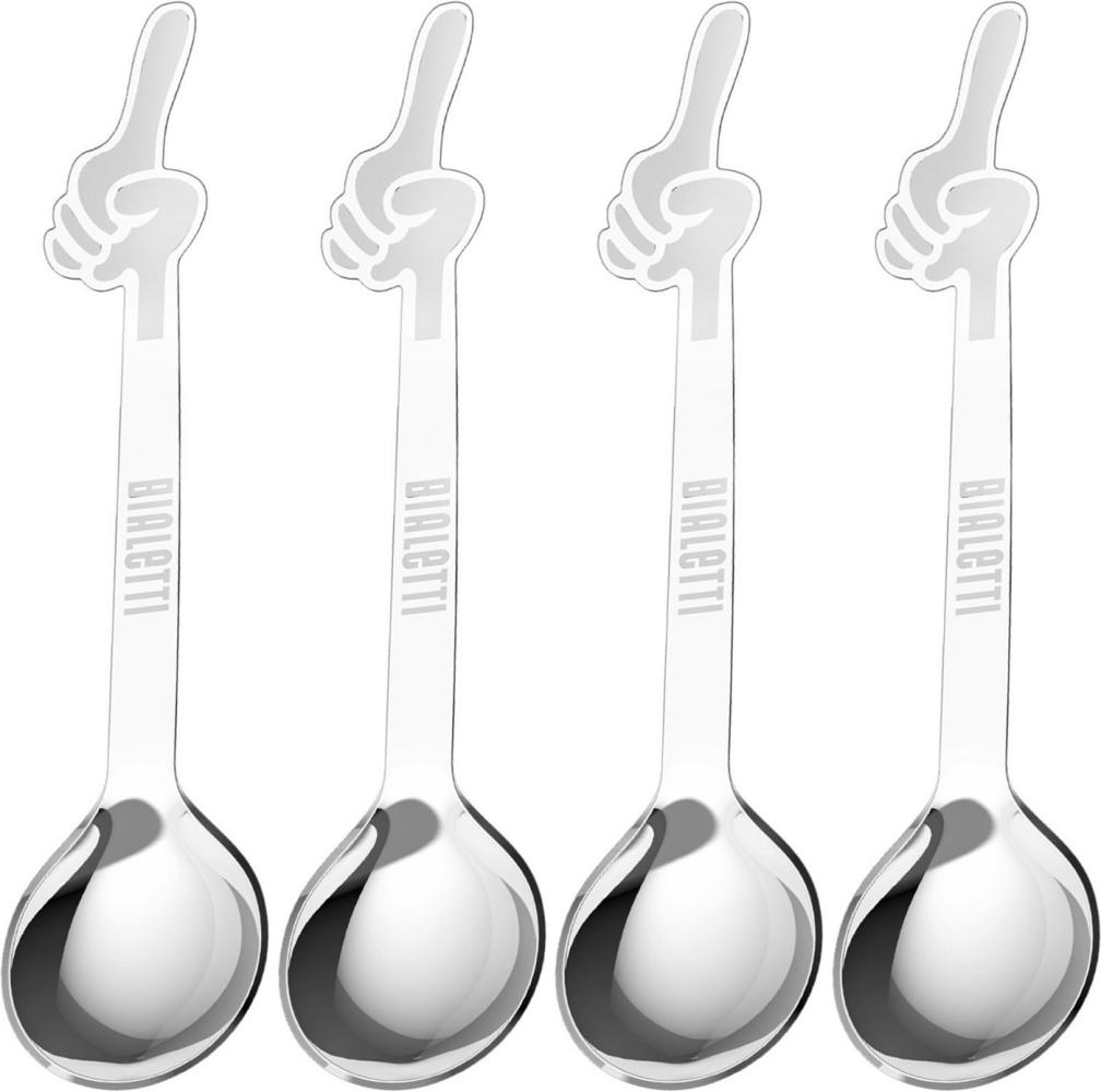 Bialetti Löffel-Set 4-tlg. Omino, Löffel, Espressolöffel, Kaffeelöffel, Teelöffel, Edelstahl, Silber, DCDESIGN15 Bild 1