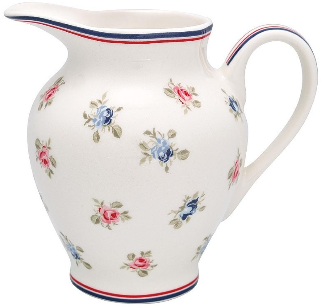 Greengate Milchkännchen Hailey White Steingut Weiß Blumen Bild 1